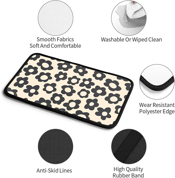 Vintage Groovy Flowers Auto Center Console Cover Pad Car Armrest Seat Box Cover Cushion Universal for Most Vehicle SUV Truck Car Accessories Decor