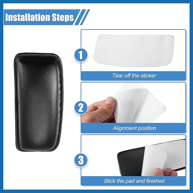 Universal Car Center Console Knee Leg Elbow Cushion Pad Faux Leather Auto Armrest Knee Cover Support 18x8x3.2cm Black Item Replacement