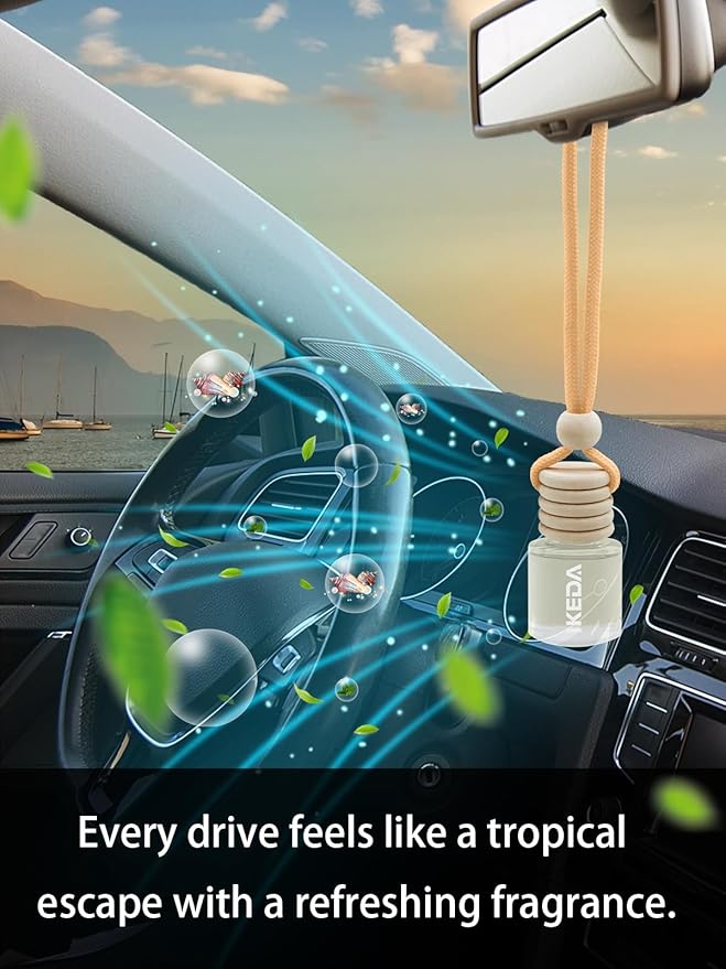 Ikeda Car Air Freshener: Hanging Car Smell Air Freshener | 10ml Hanging Car Perfume | Long Lasting Fragrance | Strong Scents Diffuser for Auto Home (Memory|Circular)