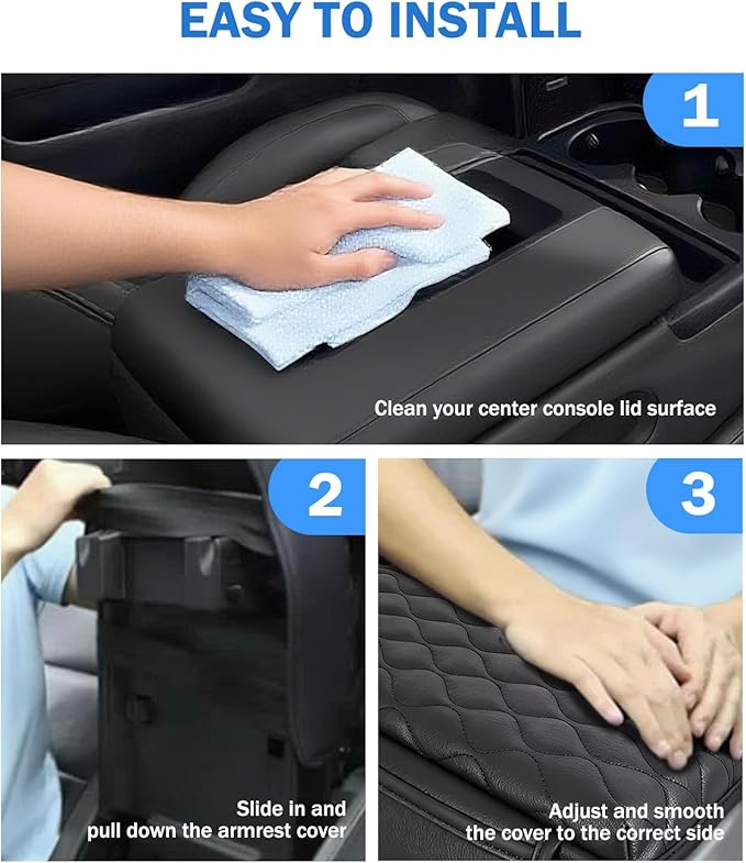 Center Console Cover for Hyundai Palisade 2020 2021 2022 2023 2024 2025 2026 Accessories, Anti-Scratch Leather Middle Armrest Console Pad Elbow Arm Rest Cushion Protector with Pockets Storage Bag
