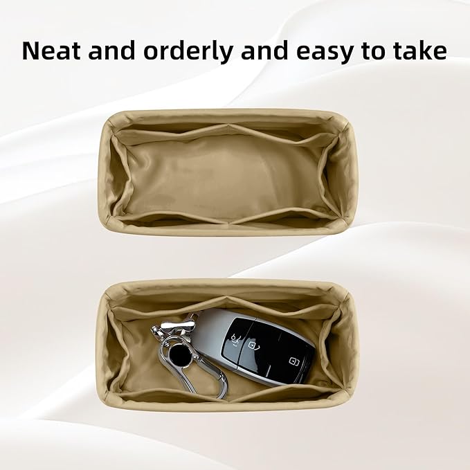 DGAZ Silk Purse Organizer Insert Fits LV Speedy 16/20/25/30/35/40/45 bags，Silky Smooth Bag Organizer，Luxury Handbag & Tote Shaper(S2 trench,New nano 16)