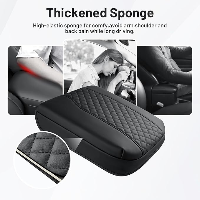 Autorder Center Console Cover for 2019-2026 Chevy Silverado/GMC Sierra Accessories, Tahoe&Suburban&Yukon 2021-2026, Armrest Cover Leather Middle Console Covers Anti-Scratch(Bucket Seat Only)