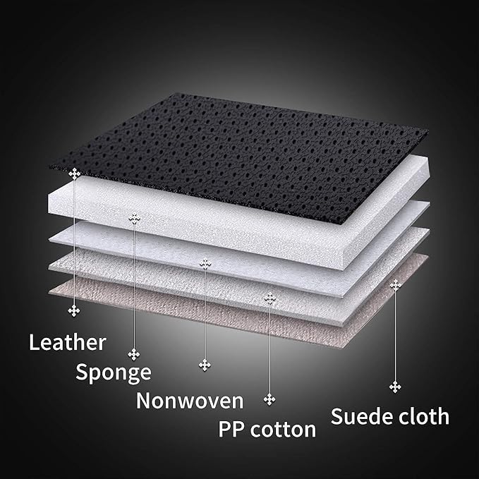 Coverado Car Seat Covers Full Set, Car Seat Protector Car Seat Cushion, Nappa Leather Seat Covers for Cars, Front and Back Seat Protectors Cushions Universal Fit for Most Cars Vehicles(Brown&Black)