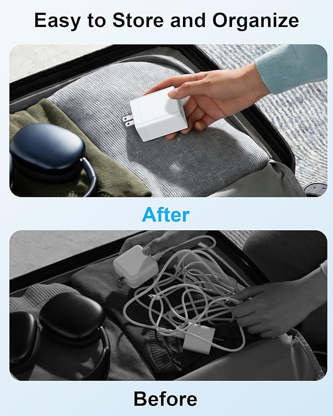 Retractable Charger Type C Cable for Google Pixel 10a 10 Pro Fold 10 XL 9a 9 8a, Fast Car Charger Adapter + Foldable Wall Plug Kit with Built in Type C Cord for iPhone 17e 17 Pro Max 17Pro 16e 16 15