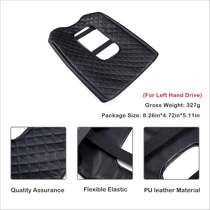 Aunginsy Leather Center Console Armrest Cover Compatible with Toyota Tundra 2014-2021, Car Armrest Pad Seat Box Cover Cushion Lid Scratch Protector Customized Waterproof Plaid Interior Accessories
