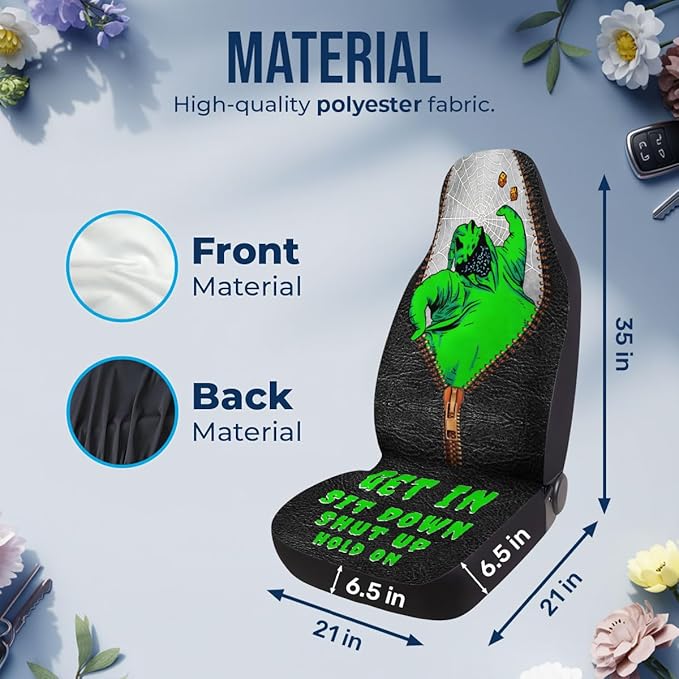 GENANY Nightmare Sack Car Seat Covers Set of 2, Breathable Front Seat Covers for Truck Sedan SUV, Horror Car Accessories, Horror Gift for Women Men