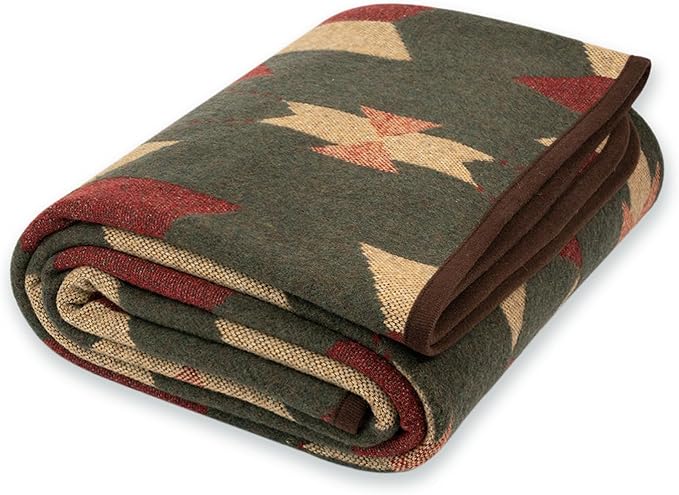 PuTian Merino Wool Camp Blanket - 51" x 63" Great for Bed Couch Camping Outdoors Travel Emergency -Large Warm Soft Washable Wool Throw