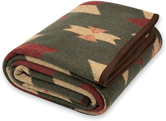 PuTian Merino Wool Camp Blanket - 51" x 63" Great for Bed Couch Camping Outdoors Travel Emergency -Large Warm Soft Washable Wool Throw