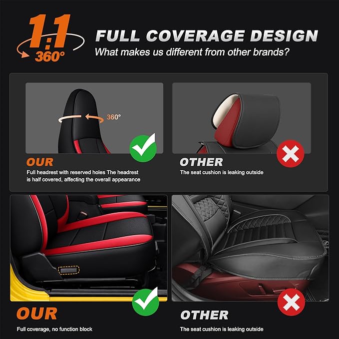 AOMSAZTO Custom Fit Seat Covers for Jeep Wrangler 1997 1998 1999 2000 2001 2002 Waterproof Car Seat Covers Full Set Black