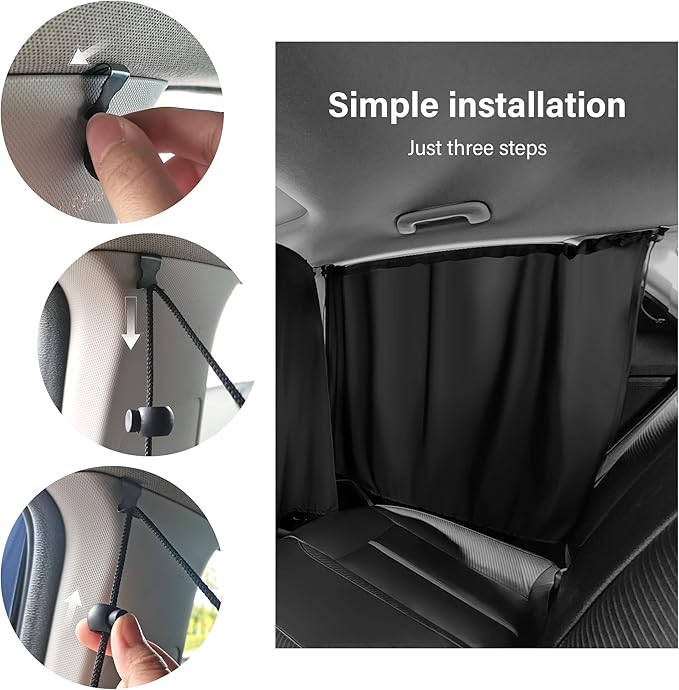 3PCS Car Window Shades,Car Privacy Window Cover for Rear Window & Partition,95% Strong Shading Car Sunshade for Baby,Universal CCar Accessories Interior Fits Sleeping Traveling Camping (3PCS)