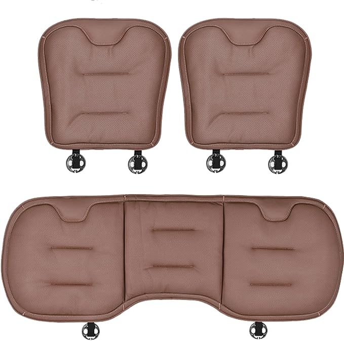 Car Seat Cushion for Porsche Macan 2015-2025-pr, Breathable Non-Slip Driver Seat Pad Ergonomic Memory Foam for Long Driving Car Office,B/3Pcs-Brown