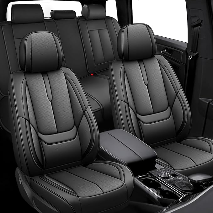 Fit for 98% of Mercedes Benz Car Seat Covers, Premium Nappa Leather Seat Cover, Fully Wrapped Protect Modern Style Seat Cover (5-Seat Standard, Classic Black)