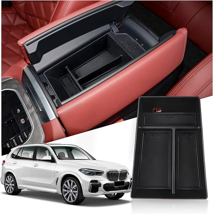 2026 X5/X6/X7 Center Console Organizer for 2020-2026 BMW X5/X6/X7 Accessories Middle Console Organizer X5/X6/X7 Armrest Storage Box Compatible with 2020 2021 2022 2023 2024 2025 2026 BMW X5/X6/X7