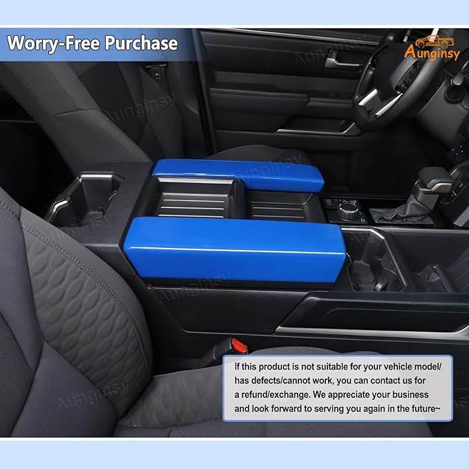 Car Center Console Armrest Protector Cover Compatible with Toyota Tundra 2022+ & Sequoia 2023+, Central Armrest Seat Storage Box Cover Cushion Lid Protector Pad Waterproof Anti-Scratch ABS Accessories