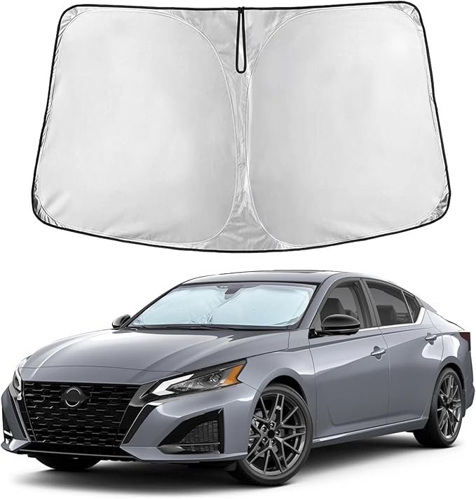 EcoNour Windshield Sunshade Compatible for Nissan Altima 2019-2024 2025 2026, Sun Visor for Front Windshield & Window Sun Shade Cover, UV Heat Blocker & Protector, Car Accessories