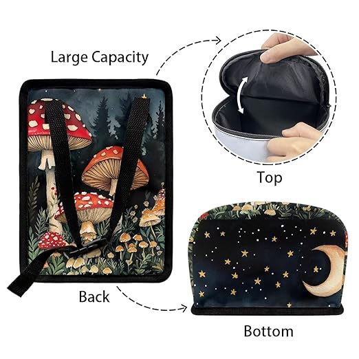 Mushroom Car Trash Can Auto Garbage Bag with Lid Leak-Proof Car Storage Bag Garbage Bag Hanging for Headrest Portable Vehicle Backseat Organizer