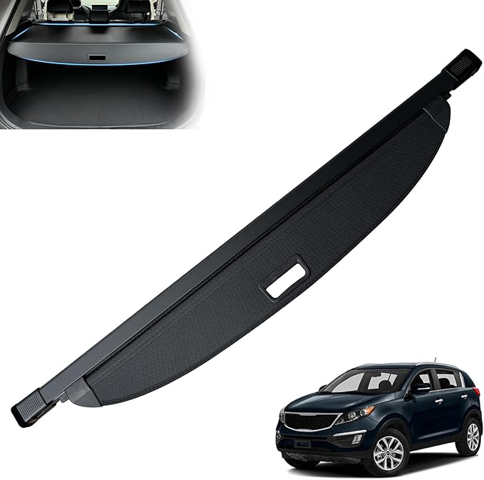 MIALUTY® Cargo Cover for 2010-2016 Kia Sportage Retractable Trunk Cover Sportage Accessories Anti-Peeping Anti-Theft Privacy Screen,Trunk Luggage Shield Shade Carbon Fiber Texture