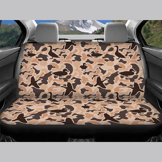 KEIAHUAN Car Seat Covers for Front and Rear Seat Duck Camo Hunting Auto Interior Decoration Accessories for Sedan, Truck, SUV, Van, 4 Piece