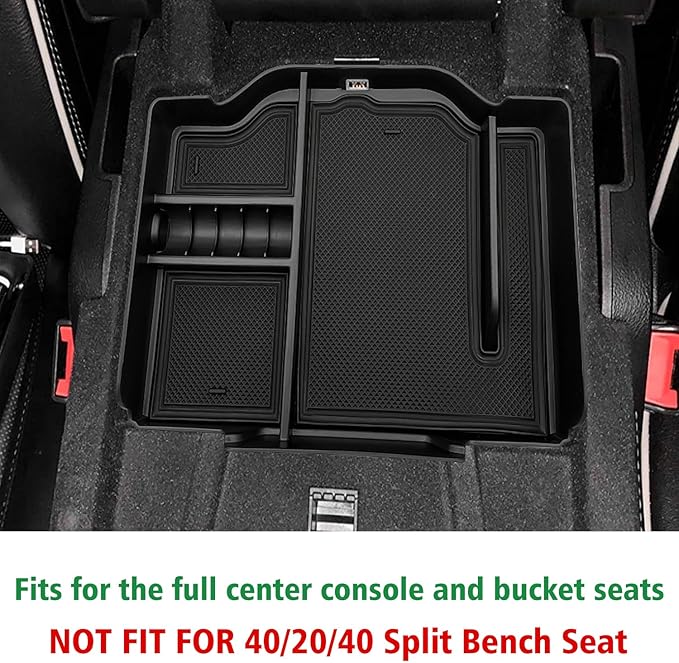 JOJOMARK Center Console Organizer fits for Dodge RAM 2025 2024 2023 2022 2021 2020 2019 1500 2500 3500 Accessories Interior Storage Box Armrest Storage Tray (Black)