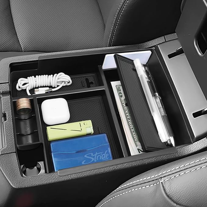 Hellet 2PCS Center Console Organizer Compatible with Toyota 2010-2020 2021 2022 2023 2024 4Runner Interior Accessories Storage Box Organizer Tray Hidden Storage Box