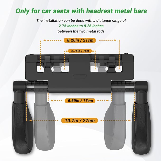 Car Headrest Pillow,Thickened Memory Foam Road Pal Headrest,Neck Support Pillow,180° Adjustable Car Headrest,Travel Car Sleeping,Suitable for Kids and Adults