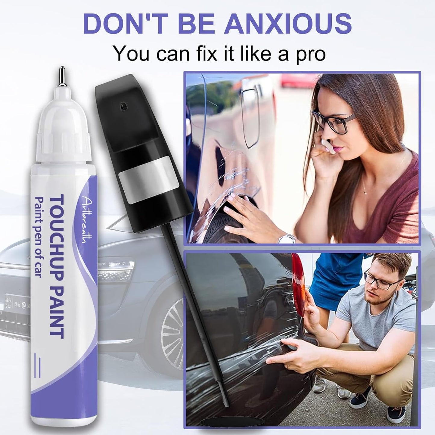 Touch Up Paint for Mercedes Benz Selenite Gray(992/7992)-Exact Match–Chips and Nicks TouchUp Paint Pen Scratch Repair Car Accessories Car Paint Pen for Erase Car Scratches