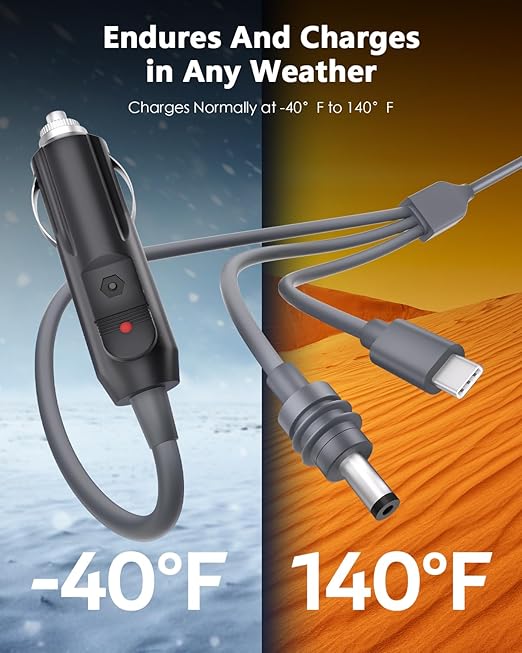Starlink Mini Cable 3 in 1 Starlink Mini USB C to DC Power Cable 100W USB Type-C Car Cigarette Lighter DC Power Cord 18AWG Waterproof Work with 100W+ PD Supply