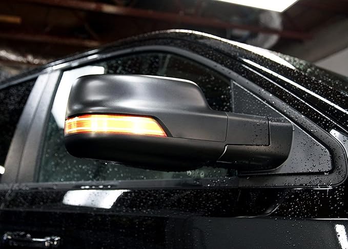 iJDMTOY Smoked Lens Dynamic Sequential Blink/Flow Full LED Side Mirror Turn Signal Light Assembly Kit Compatible with 2019-up Dodge RAM 1500