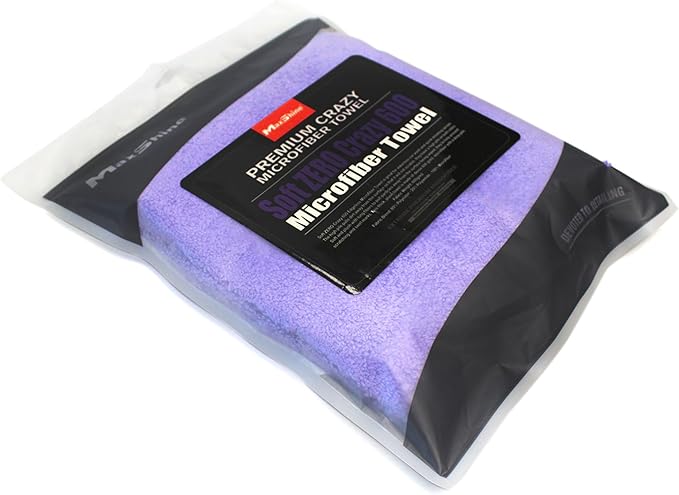 Maxshine 16”x24” Edgeless Purple Microfiber Towel (500GSM) - Double-Sided, Plush Car Drying Towel for Detailing - Professional Auto Detailing