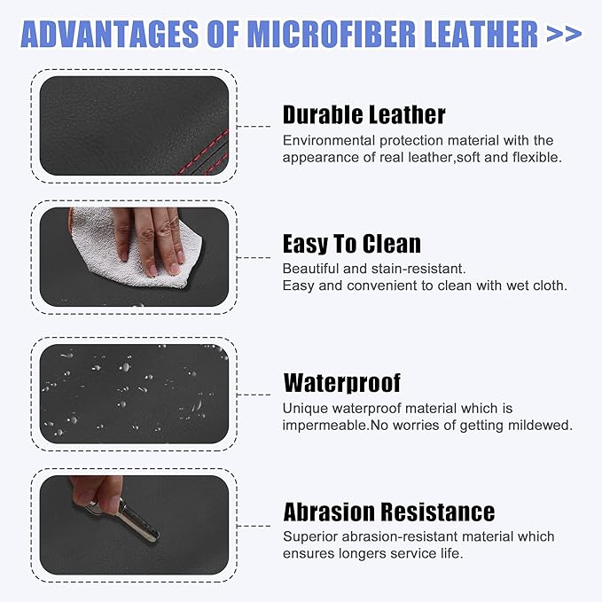 X AUTOHAUX Car Center Console Armrest Cover for Mazda 3 2014-2016 Faux Leather Interior Arm Rest Cover Elbow Cushion Pad Black Red Stitches