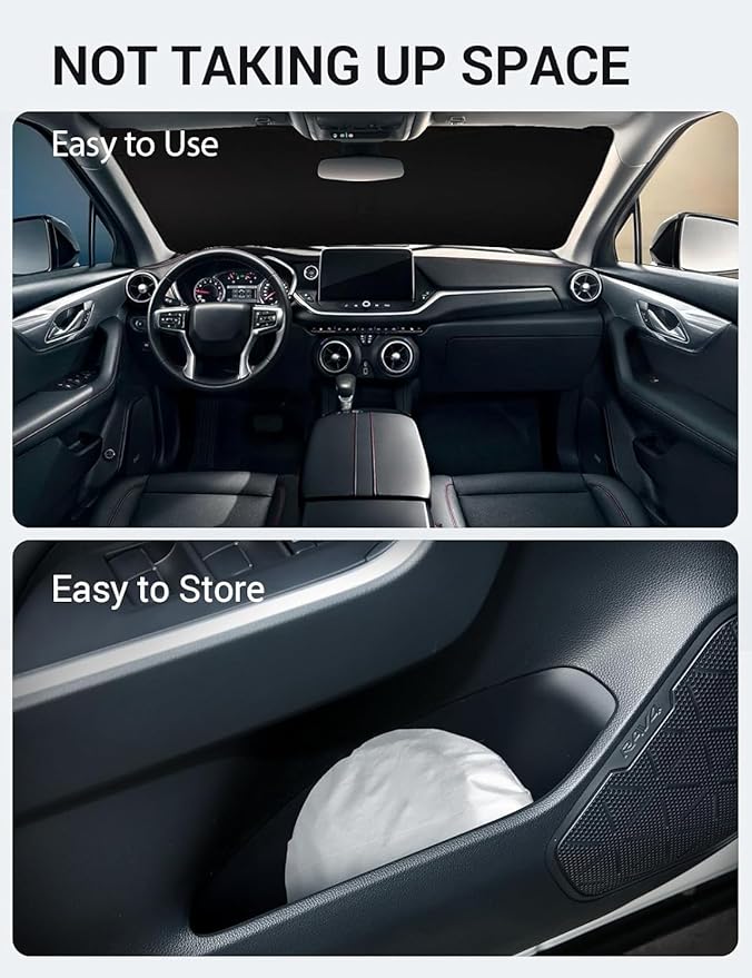 Proadsy Windshield Sun Shade for Chevrolet Blazer 2019–2025 2026 Foldable Front Sunshade Protector Sun Visor Blocks UV Rays Keep Car Cooler