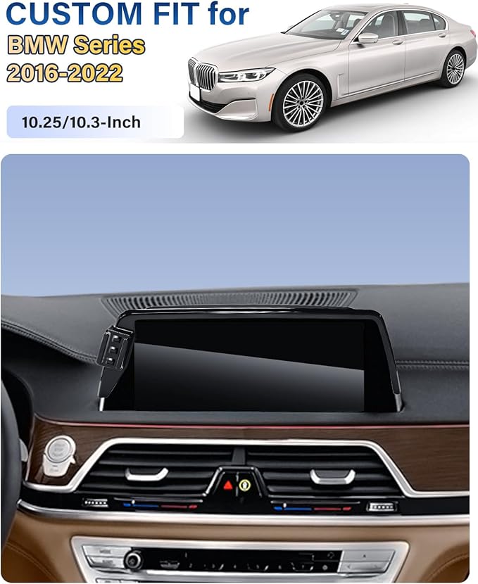 SKYLOTEC Phone Mount for BMW 7 Series 2016-2022 Accessories 10.25/10.3-Inch Screen Fixed Clip, Magnetic Phone Holder Compatible with MagSafe, Strong Magnets 15W Wireless Charger Cell Phone Base