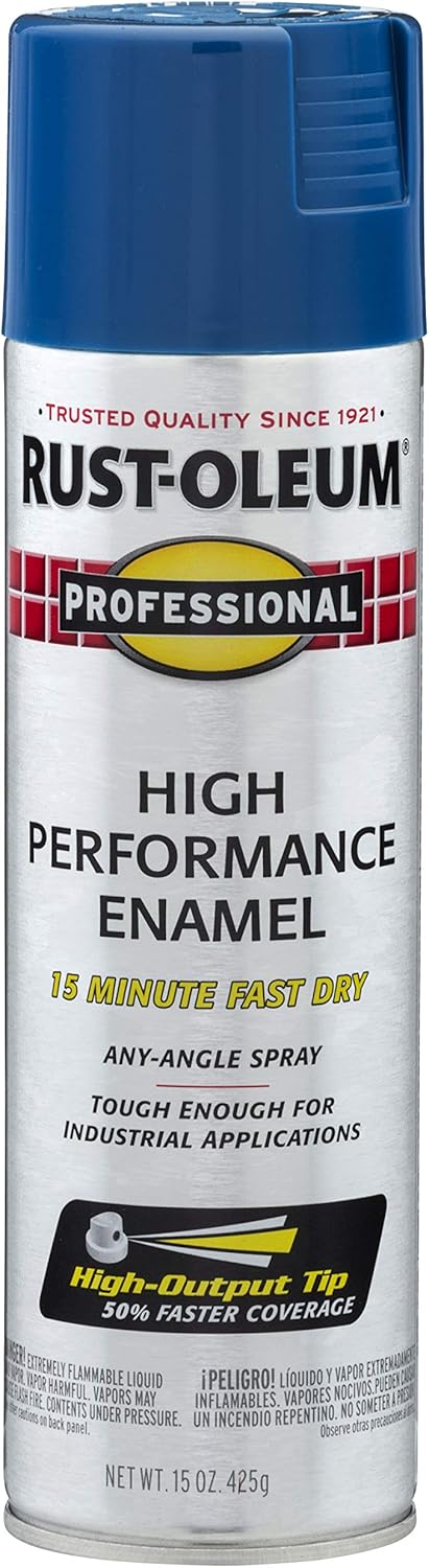 Rust-Oleum 7527838 Professional High Performance Enamel Spray Paint, 15 Oz, Gloss Royal Blue