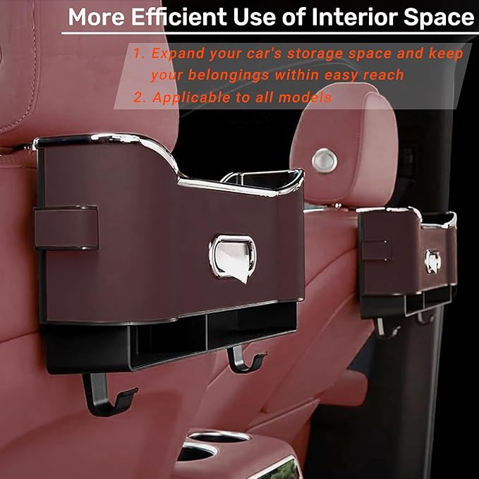 2025 New Back Seat Car Organizer, Multifunctional Seat Back Storage Box, Universal Car Tissue Holder, Five-in-one Multifunctional Storage Box (Brown)