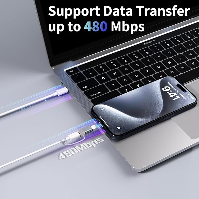 Thousover 4 Pack Lightning to USB C Adapter for iPhone 15/16/17 Pro/17 Pro Max,for iPhone 17/16 Charger,17/16 Accessories,Fast Charging & Data Transfer