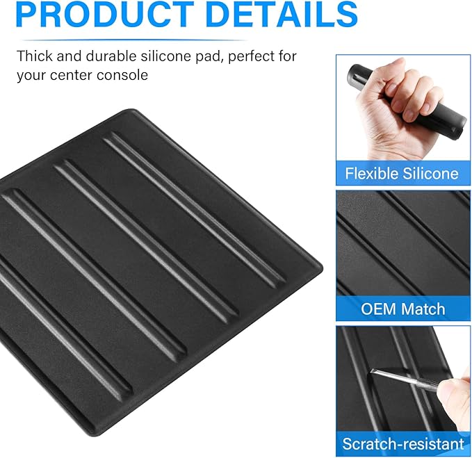 Center Console Tray Liner for Toyota Tundra Accessories 2022-2025 2026 (Only fits SR, SR5, Limited) & 2023-2025 2026 Sequoia Accessories Console Organizer Liner Anti-Slip Silicone Mat Pad 2 Pcs