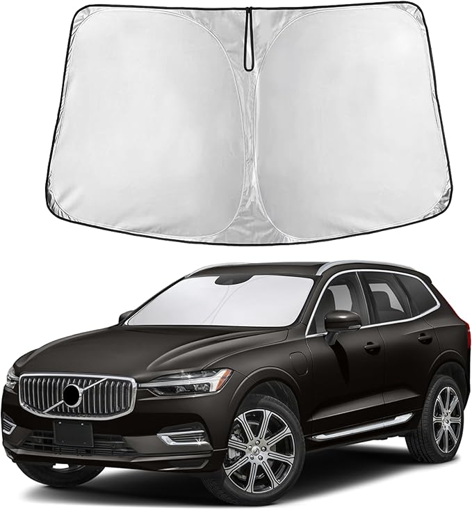 EcoNour Windshield Sunshade Compatible for Volvo XC60 2018-2024 2025 2026, Sun Visor for Front Windshield & Window Sun Shade Cover, UV Heat Blocker & Protector, Car Accessories