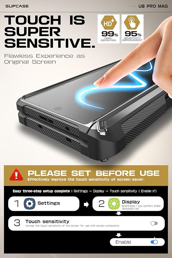 SUPCASE for Z Fold 6 Case with S Pen Holder [UB Pro Mag] [Compatible with MagSafe] [Military Grade Protection] [Built-in Screen Protector & Magnetic Ring Holder] Rugged Phone Case (Black)