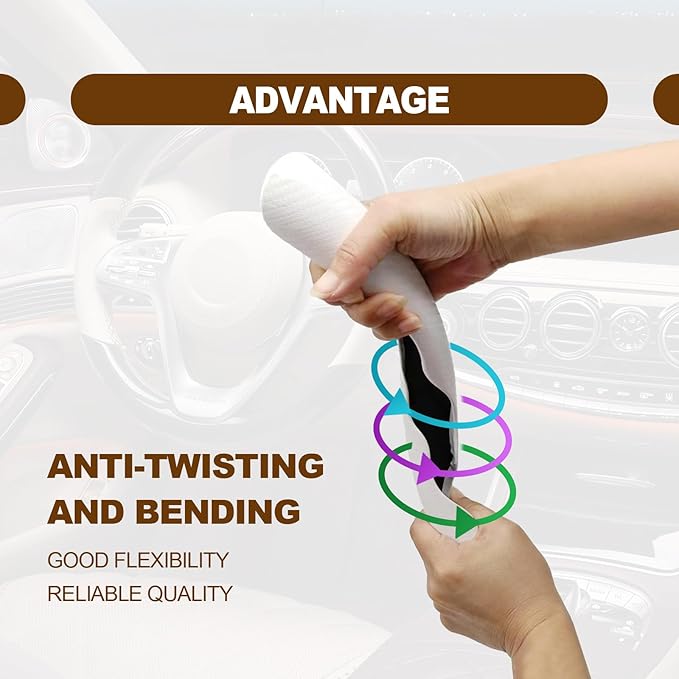 Car Interior Accessories Butterfly Steering Wheel Cover Car Carbon Fiber Anti-Skid Steering Wheel Cover (White)