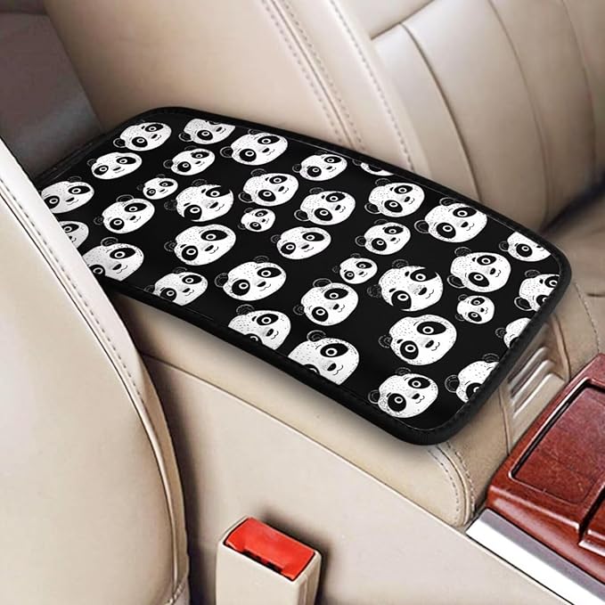 Animal Panda Car Center Console Armrest Cover Cute Black White Arm Rest Pad Anti-Scratch Cars Center Console Cushion Car Decor Accessories
