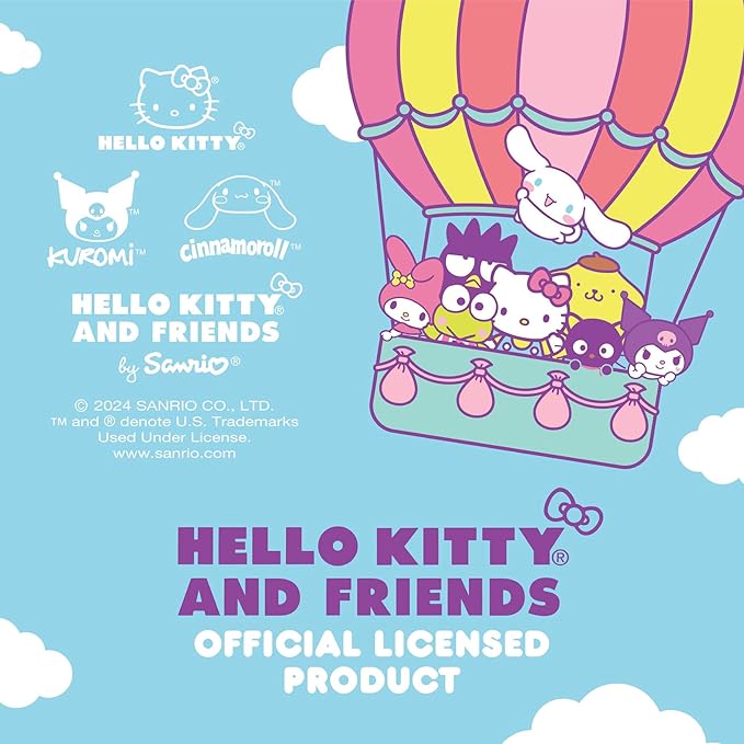 Carbella Hello Kitty and Friends Car Windshield Sun Shade, Official Sanrio Accordion Style Sunshade for Car Window, Cute Car Sun Shade Windshield, Hello Kitty Car Accessories for Women (HK & Friends)