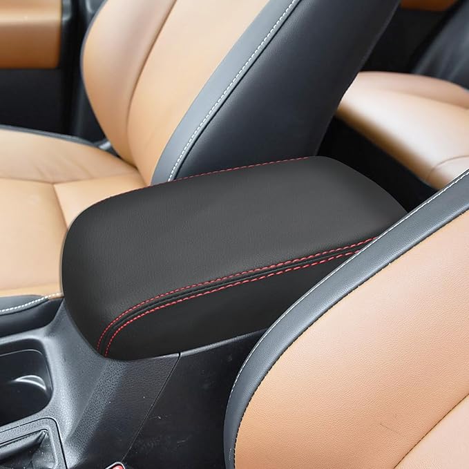 Compatible with Center Console Armrest Cover for Toyota RAV4 2013 2014 2015 2016 2017 2018 Leather Arm Rest Storage Box Lids Cushion Protector Pad