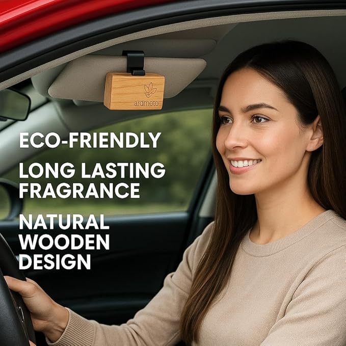 Wooden Car Air Freshener – Premium Natural Scents for Every Drive – Car Odor Eliminator (Jasmine)