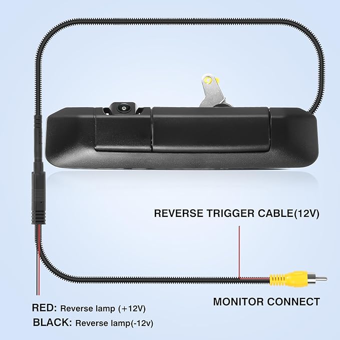 Tailgate Handle Backup Camera Fit for Toyota Tacoma 2009-2015 Tailgate Reversing Rear View Park Assist Camera RCA Plug Replaces 6909004020