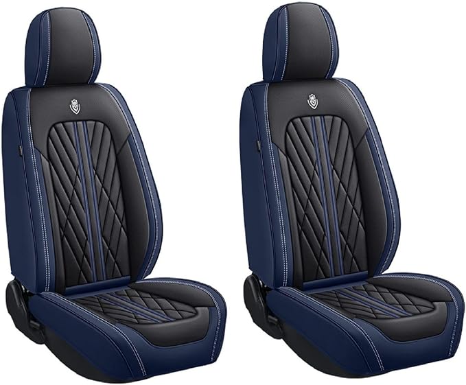 Premium Nappa Leatherette Car Seat Cover Set Custom Fit for Honda CR-V CRV 2000-2023 2024 2025 2026 Water-Proof Breathable Faux Leather Seat Cushion Protectors (Full Set 5 Seats,Black Blue)