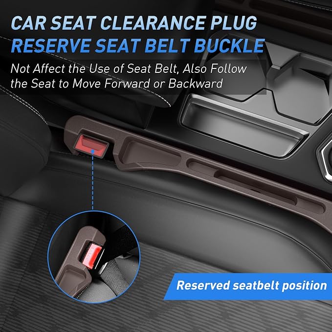 Car Seat Gap Filler 2Pack, Inserts Between Seats Console with Organizer Storage Upgraded Phone Holder Car Side Seat Gap Fillers Cars Front Seats Fill Plug Car Essentials for Vehicle SUV Truck (Brown)