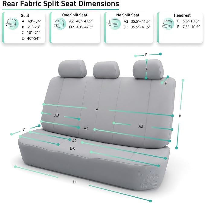FH Group Automotive Car Seat Covers Rear Set Premium 3D Air Mesh Seat Covers, Airbag Compatible and Split Bench Cover Universal Fit Interior Accessories for Cars Trucks and SUVs - Orange
