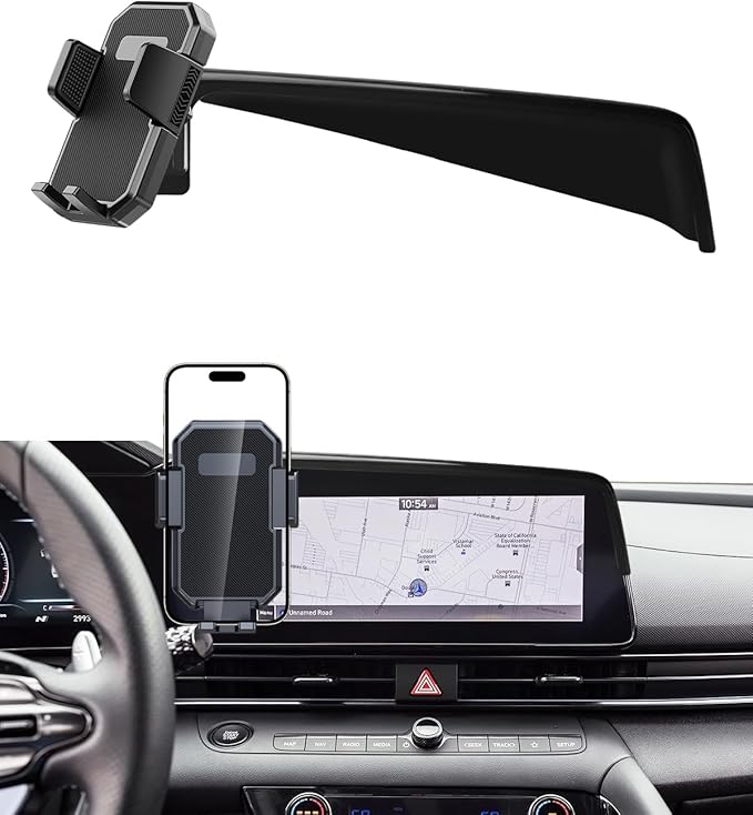 PZK Car Phone Holder for Hyundai Elantra 2021-2025 SE/SEL/Sport/Limited/N Line Accessories 8-Inch/10.25-Inch Screen Auto Lock Car Phone Mount 360° Rotation Phone Cradles Not Affect Air Vent