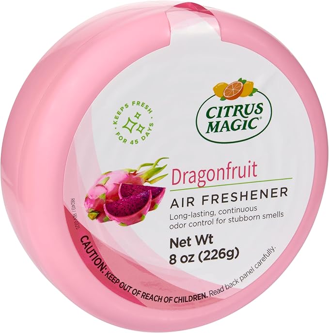 Citrus Magic Odor Absorbing Solid Air Freshener, Dragonfruit, 8-Ounce, Pack of 3