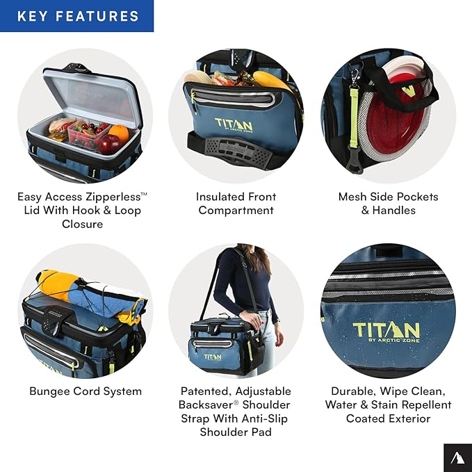 Titan by Arctic Zone Deep Freeze Cooler - Zipperless Hardbody Cooler - Deep Freeze Insulation, HardBody Liner, and SmartShelf